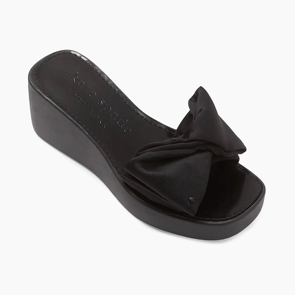 Kate Spade Bikini Platform Wedge Black Shoes Size 9